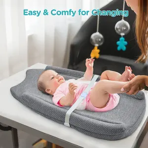 BabyBond Diaper Changing Pad with Waterproof Lining, Detachable Cover & Adjustable Safety Strap, Anti-Slip Wipeable Diaper Changing Mat for Babies & Infants, for Dresser and Table