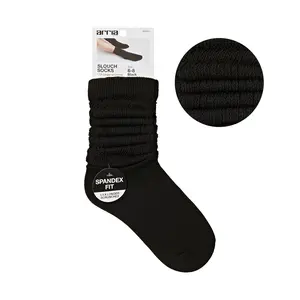 ARRIA Extra Long Soft Cotton Trendy Slouch Socks – Classic Everyday Neutrals, 80s Retro Heavy Scrunch