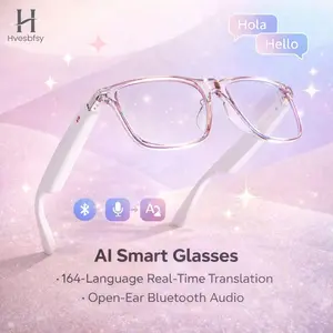 AI Smart Glasses with 164-Language Real-Time Translation, Open-Ear Bluetooth Audio Glasses with Mic & Speakers, Hands-Free Smart Eyewear for Men & Women, Travel, Business, Calls,Wearable & Holiday Gift