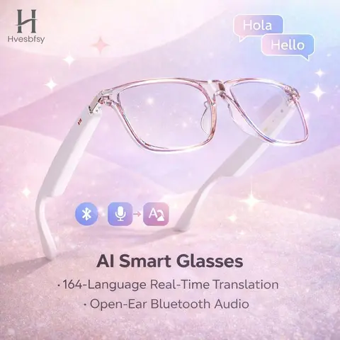 Durable Quality Polycarbonate (PC) Smart Glasses for Men/Women - Cool Gadgets, Open Ear Bluetooth Audio with Mic & Speakers, AI Real-Time Translation, Hands-Free Calls, Music Player, Advanced Visual Protection, Travel Accessories