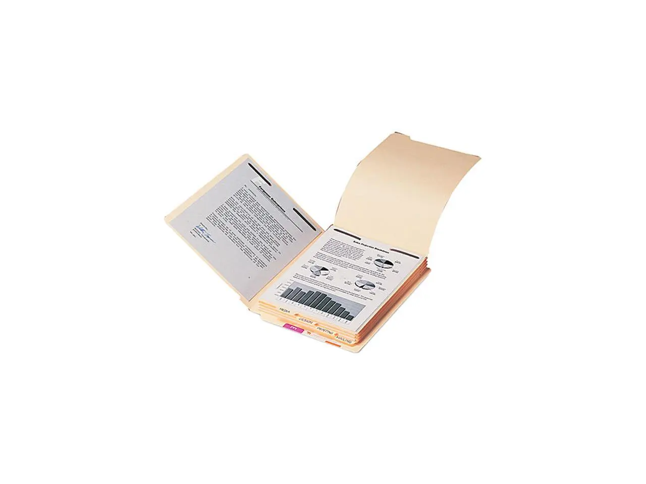 Smead 35600 Stackable End Tab Folder Dividers with Fastener, Letter, 1/2" Cap, 10 Sets/Pack