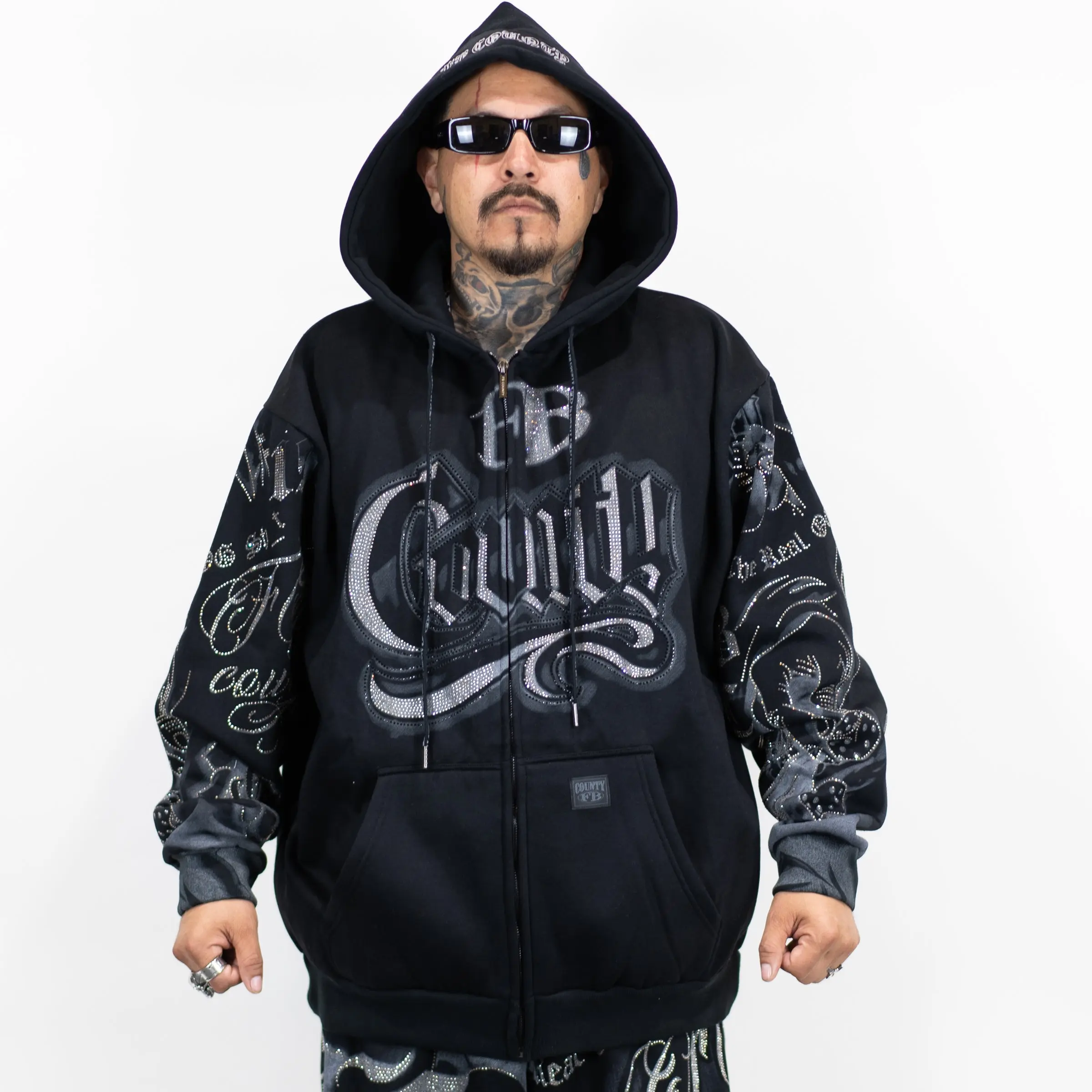 FB County Rhinestone Tatted Up Hoodie FB County Rhinestone Tatted Up Hoodie