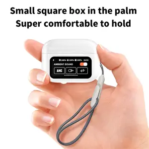 Wireless Active Noise Cancellation Earbuds with screen, Wireless Headphones HiFi Stereo Earphones with ENC Noise Canceling Mic,Bluetooth 5.4 Sport Earphones with LED Power Display for Android IOS,TWS Noise Cancelation