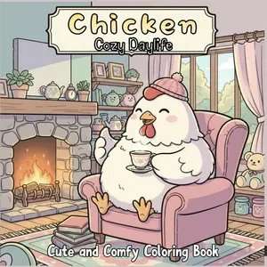 A Chicken Cozy Daylife: Coloring Book For Kids And Adults Featuring 50 Coloring Pages Of Cute Chickens, Relaxing Cozy Life Scenes, Easy To Color ... For Teens, Stress Relief, And Farm Animal Fun, Paperback