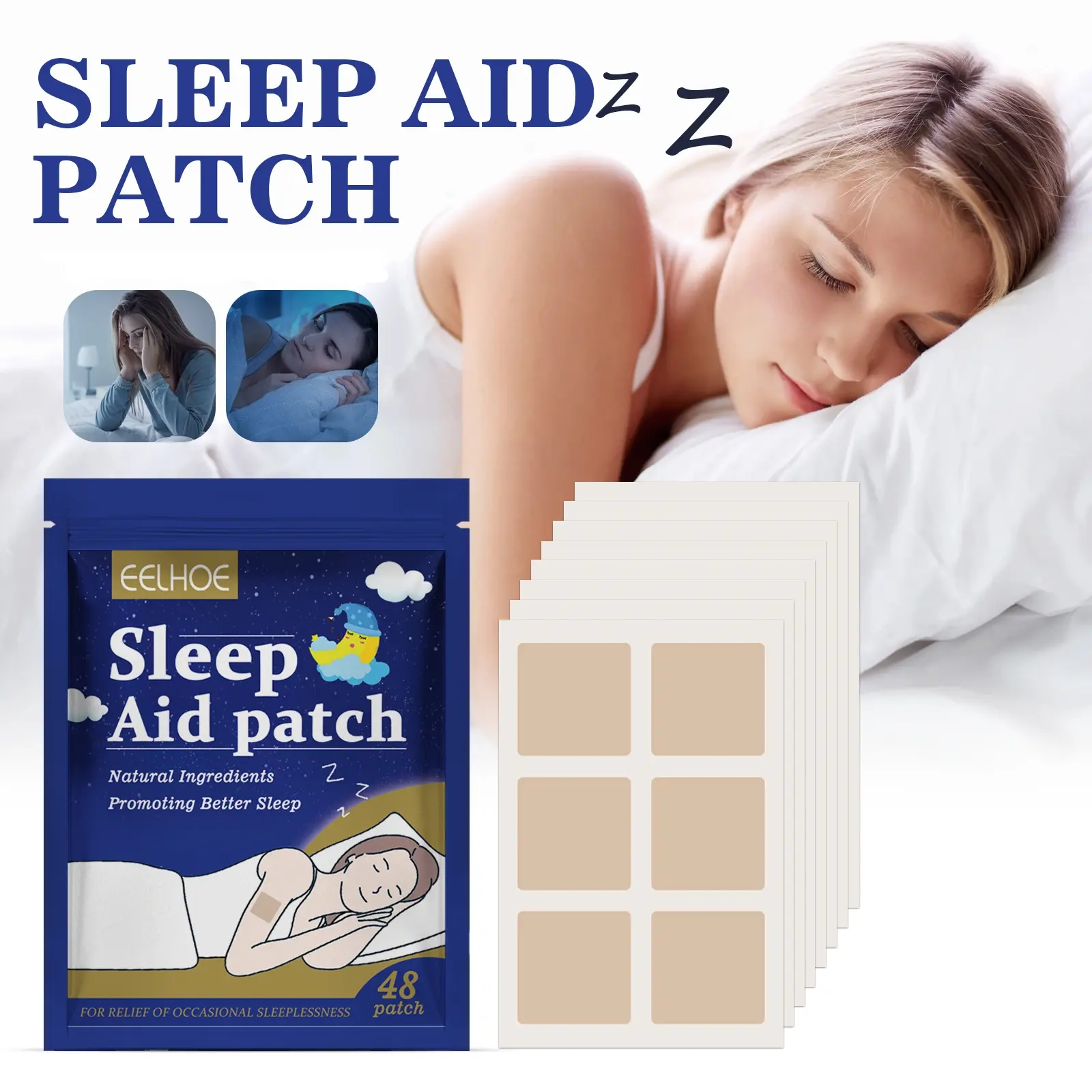 Sleep Wearable Patches (48pcs Box Pack) - Sleep Aid Products, Muscle Relaxation Patch, Portable Beauty & Personal Care Support