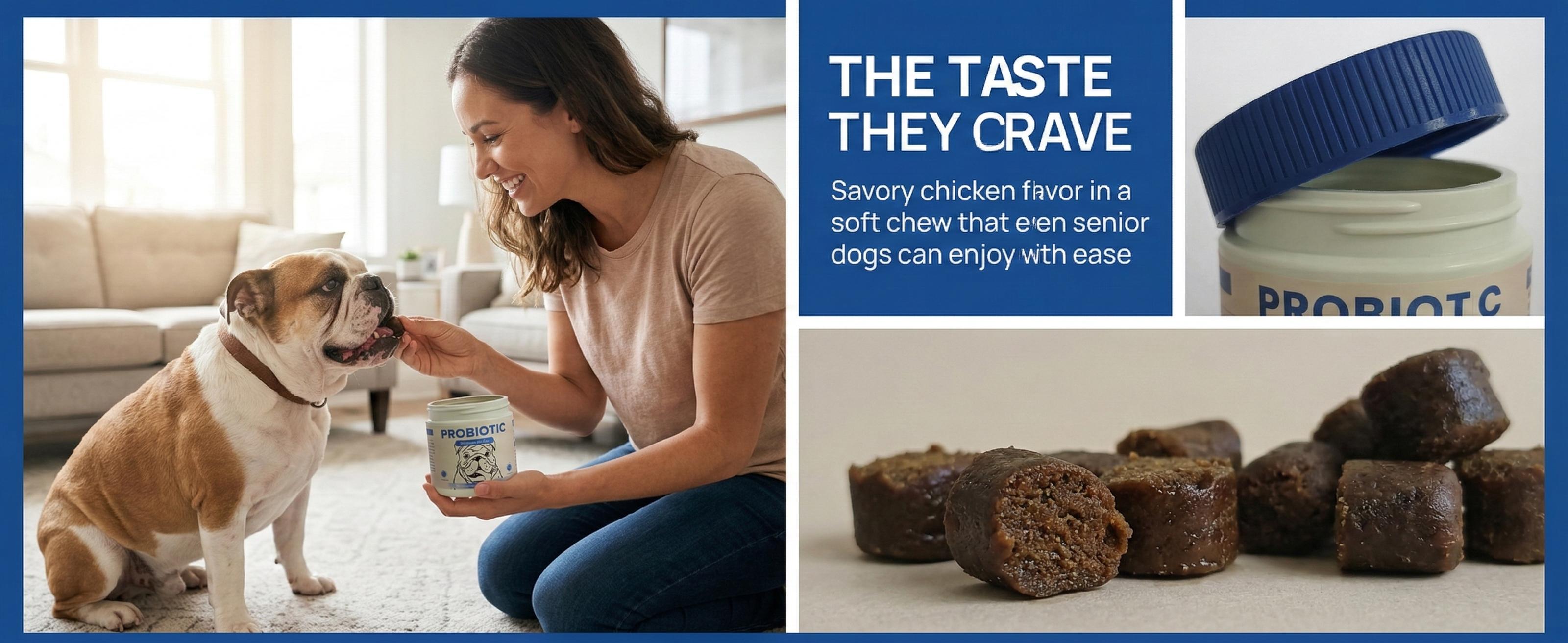 Probiotics for Dogs, Support Gut Health, Occasional Diarrhea, Digestive Health & Seasonal Allergies - Pork Flavor - 60 Soft Chews boost immune