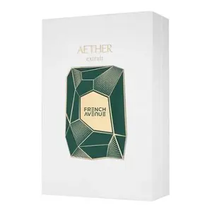 Fragrance World French Avenue Aether Extrait de Parfum Unisex 3.4 Fl  Aether Premium Perfume for Men/Women, Luxurious Emerald Crystal Bottle with Gold Cap, Long-Lasting Fragrance Eau de Parfum
