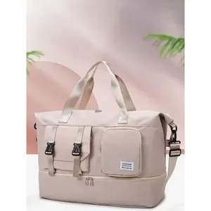 Fashion Multi-Functional Large Capacity Shoulder Travel Bag with Independent Shoe Compartment, Dry-Wet Separated Clothing Storage Bag