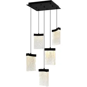 CWI Lighting Lava LED 12 inch Black Mini Pendant Ceiling Light 1587P12-5-101