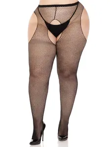Harley Plus Fishnet Suspender Hose