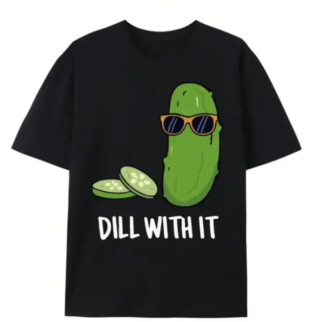 Coquette Pickle Pun Graphic T-Shirt for Men & Women, Casual Short Sleeve Lightweight Cotton, Comfortable & Breathable for Everyday, Shortsleeve