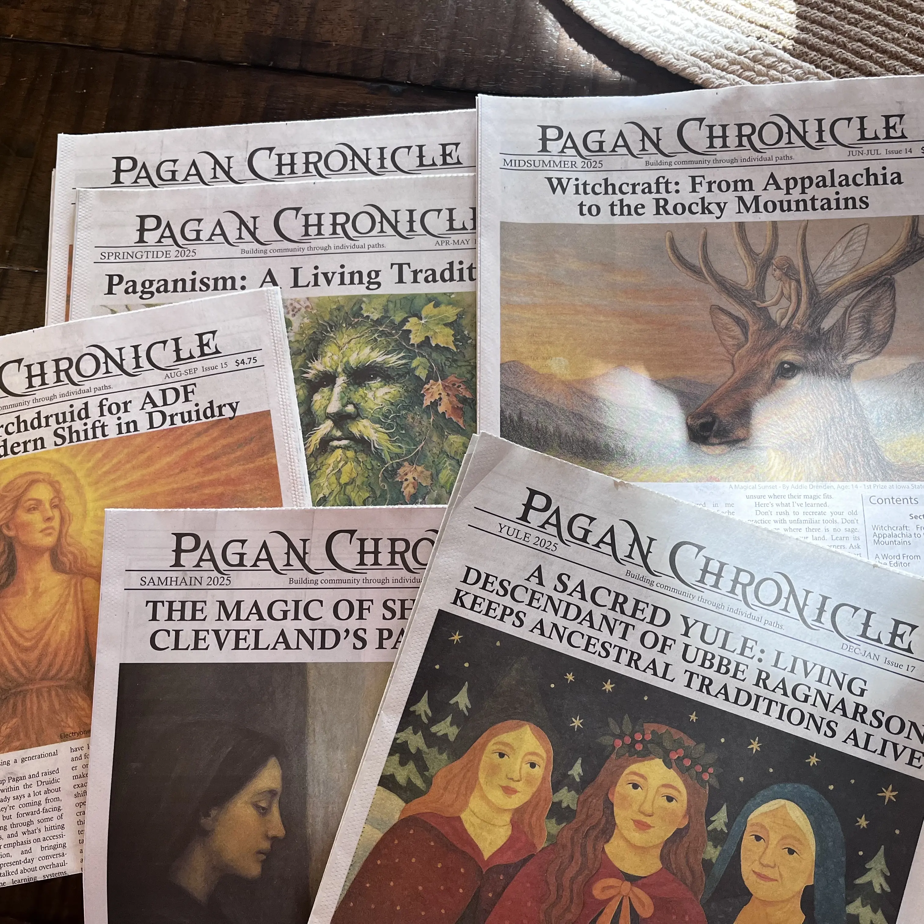 Pagan Chronicle Newspaper (Print Edition) - One Year Subscription Spirituality Lived Practice