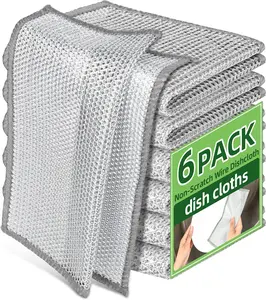 Stainless Steel Scrubber & Diamond Weave Wire Dishcloth Set, Reusable Non-Scratch Kitchen Cleaning Cloths Rust-Resistant Scrubbers for Dishes Pans Countertops