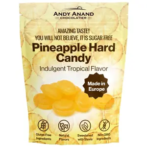 Andy Anand Sugar Free Pineapple Candy | Indulgent Tropical Flavor, Sweetened with Stevia | European-Made, individually wrapped, Sugar Free Candy for Diabetics - A Delicious and Healthy Treat 7 Oz