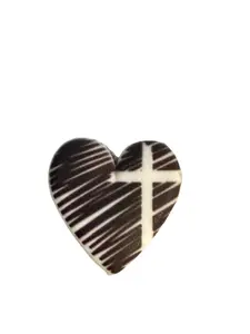 F/R7- (1)PC 1.1" Heart W/Cross Focal Bead for DIY Keychains, Wristlets, Cup Charms, Car Charms ETC