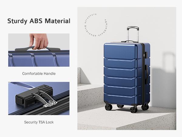 Sweet Furniture F Hardside Expandable Luggage, 20 inch Carry on Lightweight Suitcase with Spinner Wheels, TSA Lock, Telescopic Handle and ABS Durable Material