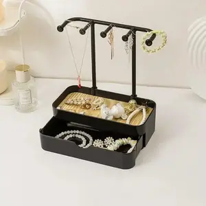 Double Layer Jewelry Storage Rack, Boxed Jewelry Organizer, Display Stand for Necklaces Rings Earrings, Home Organization Tool, Durable Storage Organizer