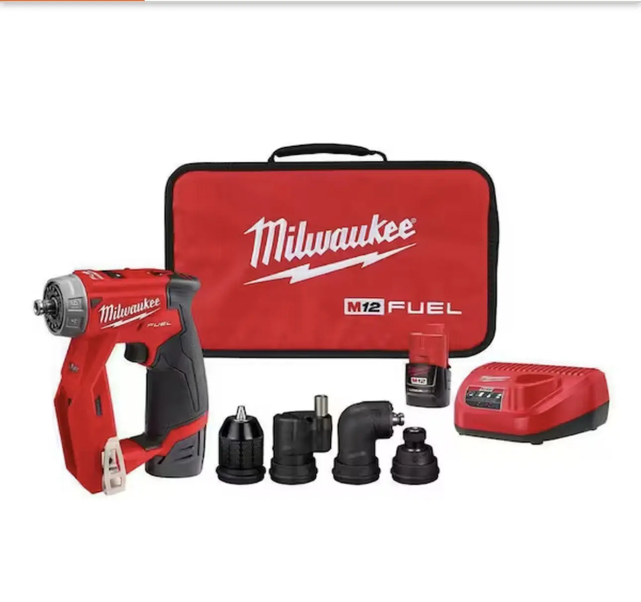 Milwaukee M12 FUEL 12V Lithium-Ion Brushless Cordless 4-in-1 Installation 3/8 in. Drill Driver Kit with 4-Tool Heads
