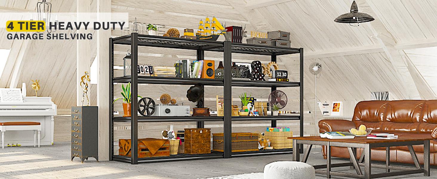 Raybee Heavy Duty Garage Shelves 5&4 Tier All Metal Wire Shelving Unit Height Adjustable Versatile Utility Shelf Rack for Warehouse Pantry Storage Store Organizer