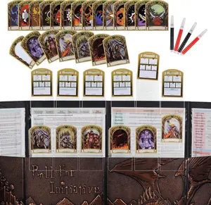 DND Initiative & Combat Tracker Set of 6PCS Erasable Acrylic Top on Screen with Character, Monster Insert Cards DM Tools, Accessories for Dungeons and Dragons, Pathfinder, TTRPGs