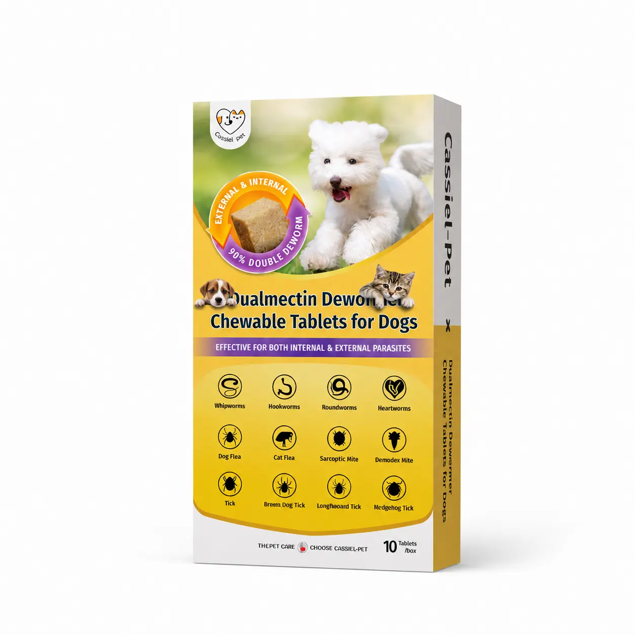 Cassiel Pet Chicken Flavor Soft Treats for Adult Dogs, Daily Pet Snacks, Easy Feeding, 10 Tablets