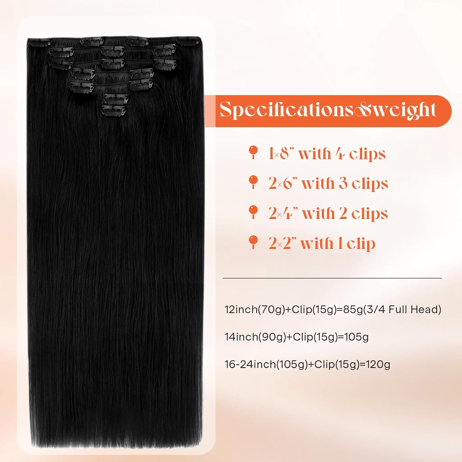 Sunny Hair Clip in Hair Extensions 12inch-24inch 7PCS Natural Straight 120G-135G"Weight for Daily,Occasions and Holiday Gifts for Women Hairpiece Holiday Hair kpop idols hair extensions #TiktokShopSpringGlowUp
