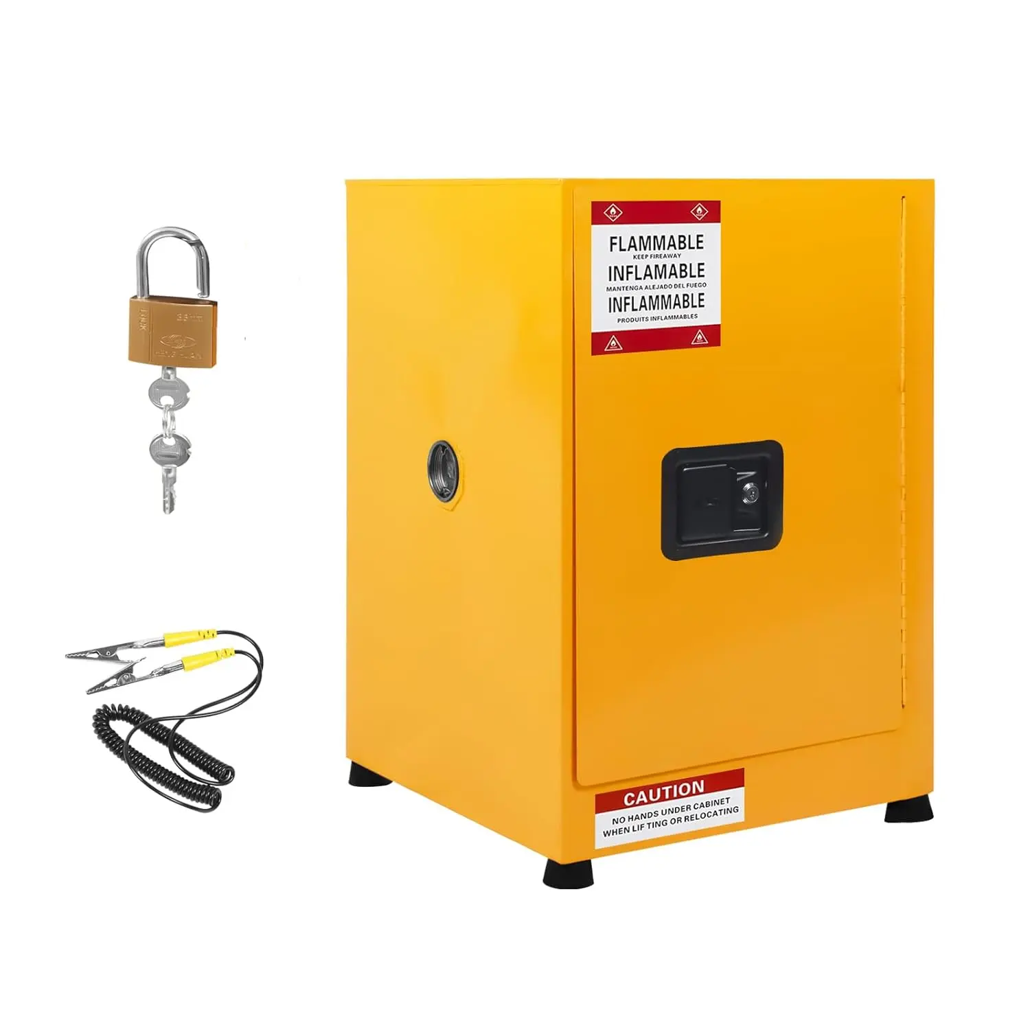 Hazardous Storage Cabinets 17x17x18 Inch, Galvanized Steel Flammable Liquid Safety Cabinet, Double Wall Fireproof Hazardous Storage Cabinet with Lock Vent & Leak Proof Sump, Welded Chemical Safety Cabinet for Industrial Laboratory Household Use