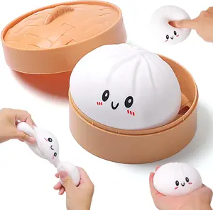 Squishy Dumpling Stress Balls – Soft Dumpling Fidget Toys for Kids & Adults, Stretchy Sensory Squeeze Balls for Stress Relief and Focus