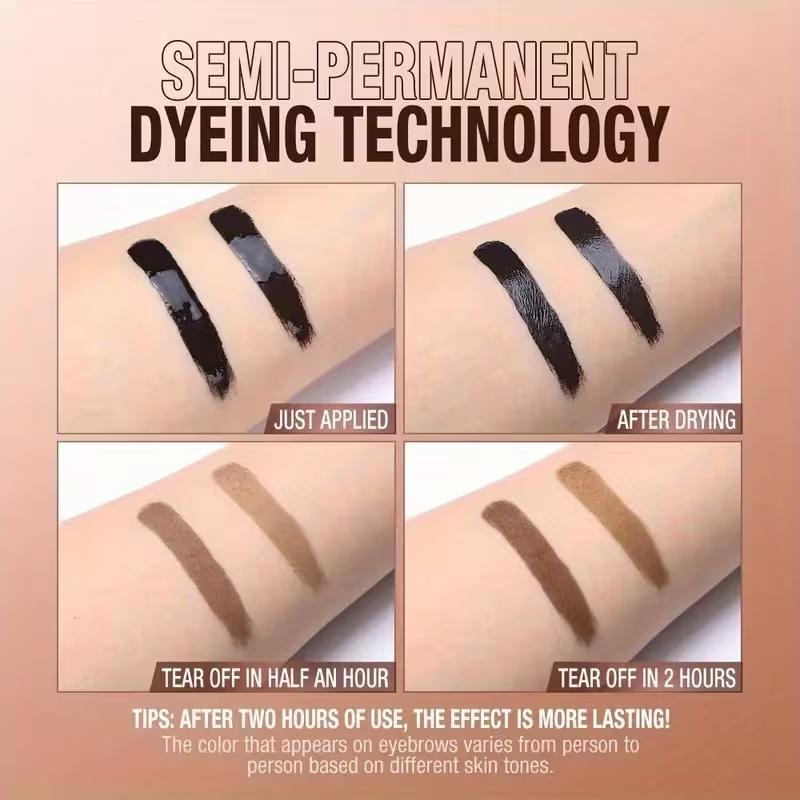 2 pieces of peel-off eyebrow tint, natural and long-lasting, waterproof and sweatproof, smudge-proof eyebrow gel/dye, suitable for all skin types.