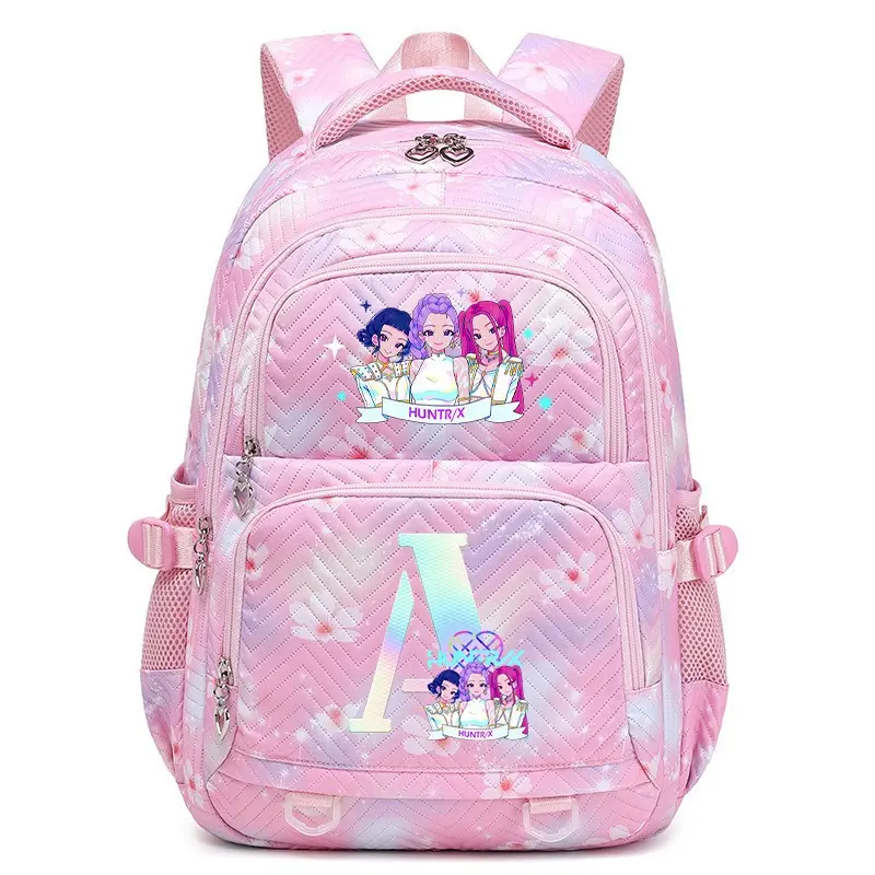 Amazon "Demon Hunter Girls" A-Z Print Backpack – Korean-Style Fashionable Student Schoolbag (Large Capacity)