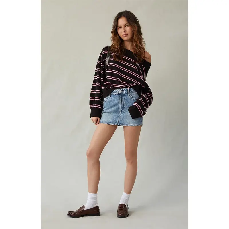 Pacsun Women's Bella Stretch Medium Indigo Mid Rise Denim Mini Skirt - Multicolor