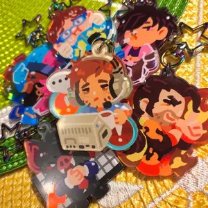 5 vers Dispatch Keychain, Z-team Robert Blazer Phenomaman Malevola Flambae Waterboy Acrylic Charms