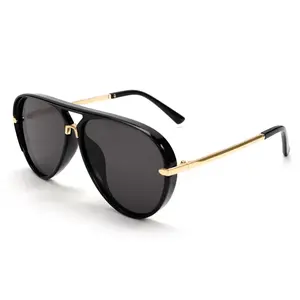 Aviation Sunglasses Women Brand Designer Pilot Sun Glasses Uv400 Simple Fashion Suitable Shades Gold Trim Black Frame Unisex
