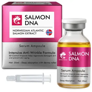 Salmon DNA Repair Serum Ampoule - Norwegian Atlantic Salmon Extract Anti-Wrinkle Treatment - Intensive Hydration, Collagen Boost & Skin Regeneration - With Niacinamide & Hyaluronic Acid - 35ml