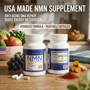 XRAOW Liposomal NAD Supplement with Resveratrol NMN Alternative 30 Day Supply for Energy Boost & DNA Repair Third Party Tested Healthcare Fitness Edible Dietary Vitamin Capsule