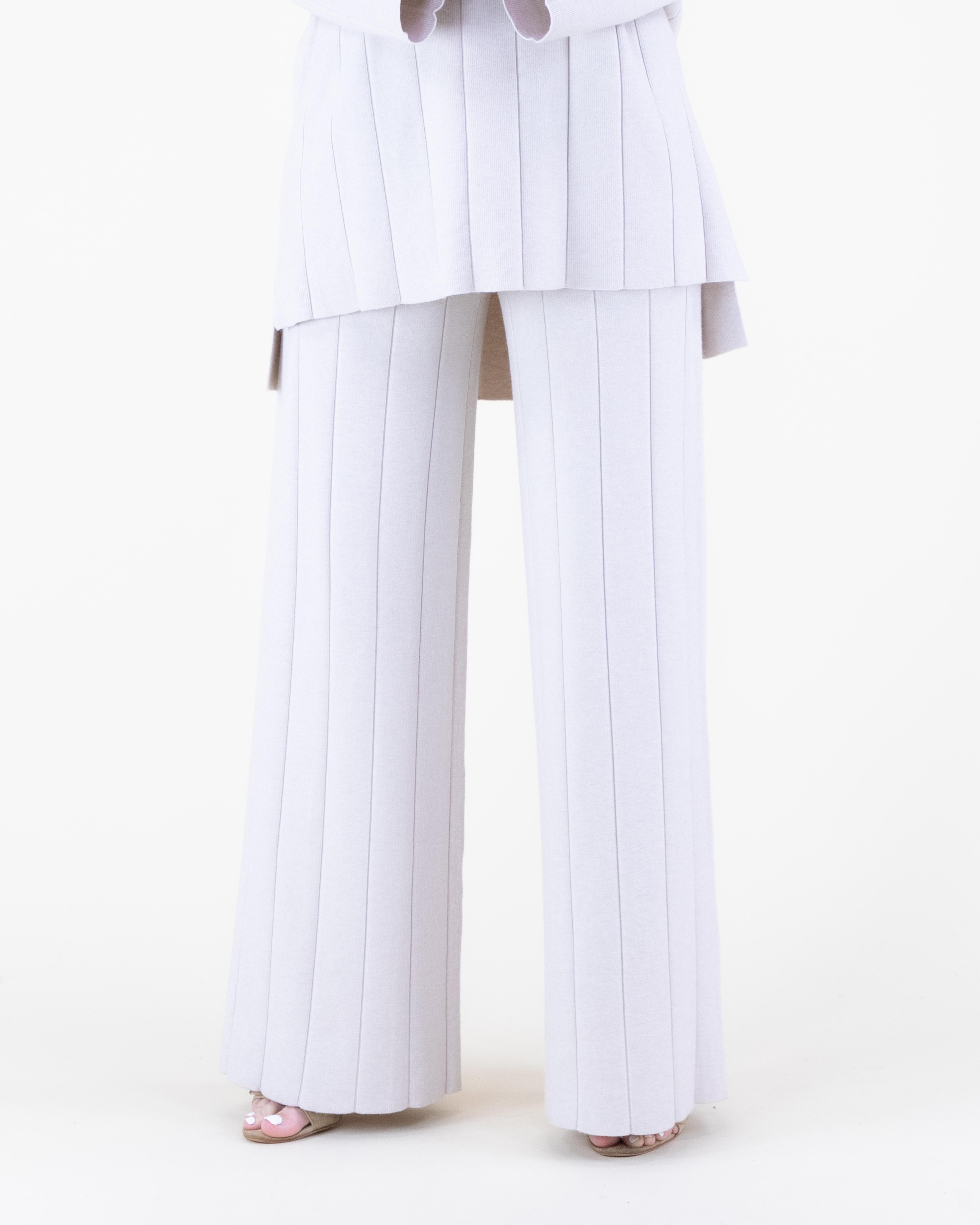 Women's Ribbed High-Neck Sweater & Matching Wide-Leg Pants Womenswear Top, Pants or Two-Piece Set Options