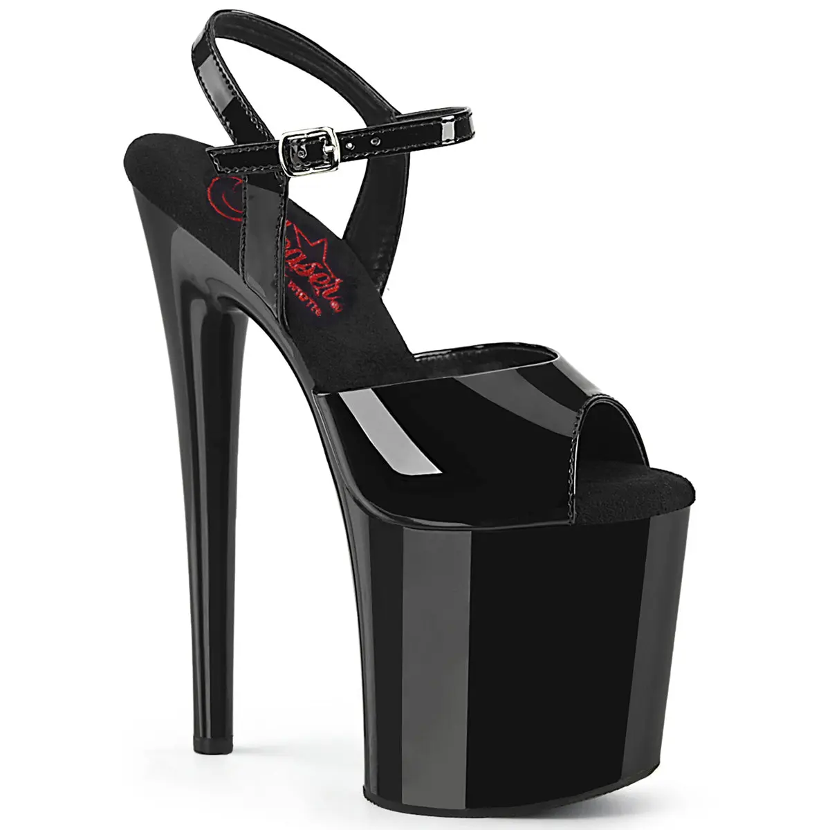 Women's Elegant High Heel Sandals with Ankle Strap, 8-Inch Heel and 4-Inch Platform, Comfort Wide Fit Footwear, Stylish, Fashion, Heeled, High Heels