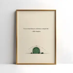 Bilbo Baggins LOTR Quote: Bilbo Baggins Simple Life Quote Unframed Poster - Lord of the Rings Shire Decor - Tolkien Hobbit Hole Wall Art - Cozy Fantasy Gift