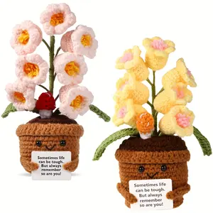 2PCS Handmade Emotional Support Lily of the Valley - Mother's Day Gift for Mom - Room Decor for Women - Easter Basket Stuffer 2026 - Bedroom Decor - Best Friend Birthday Gift - Mini Gifts - Everlasting Crochet Plant