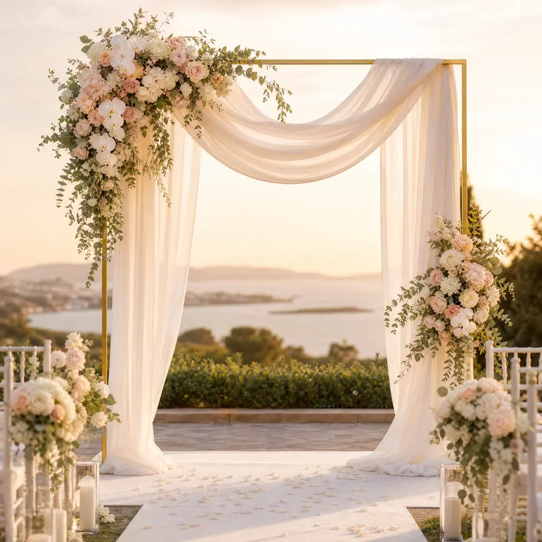 6FT/8FT Square Arch Backdrop Stand, Metal Balloon Arch Stand Portable Adjustable Square Pipe, Wedding Arches For Ceremony Wedding Birthday Party Decoration ( Square Pipe)