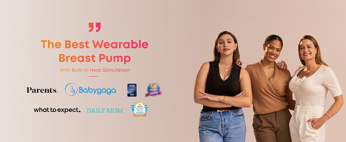 【Exclusive Bundle】eufy S1&S1 Pro Heated Wearable Breast Pump, Hands-Free Breast Pump with Industry-Leading HeatFlow Tech, App-Controlled OptiRhythm, Hospital-Grade Suction, Leakproof, Slim and Ultra-Quiet for in-Bra Use