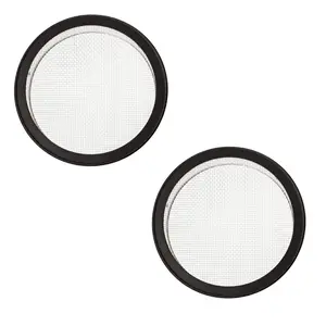 2" Aluminum Vent Round Tab Style Open Screen Black Pack of 2 for Tubing, Enclosures, Vivariums for Airflow