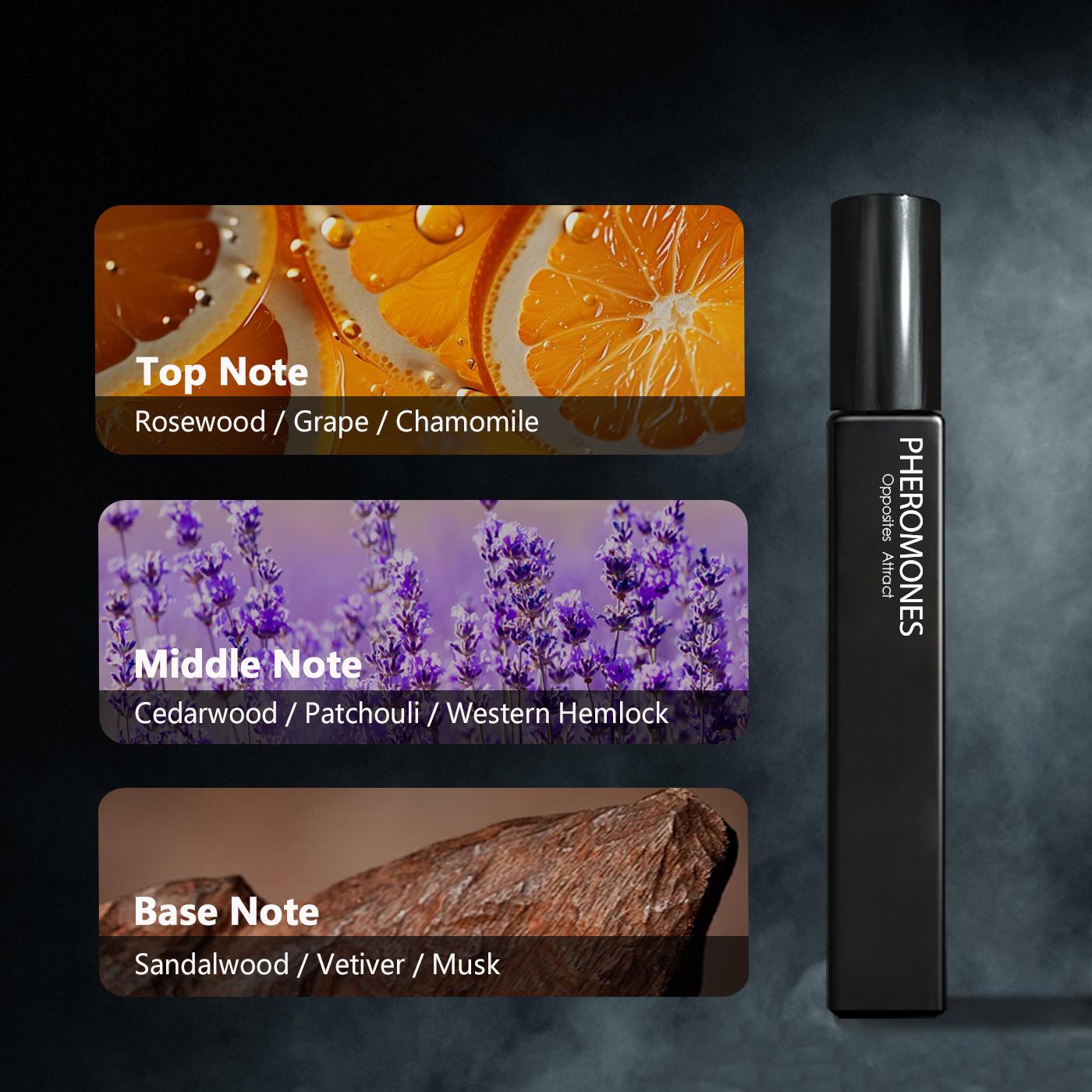 Pheromone Perfume – Midnight Shadow - (0.34 fl. oz./10 ml) | Eau de Parfum | Sandalwood, Ambergris, Cedarwood | Woody & Seductive | All-Day Long Lasting | Portable Travel Perfume