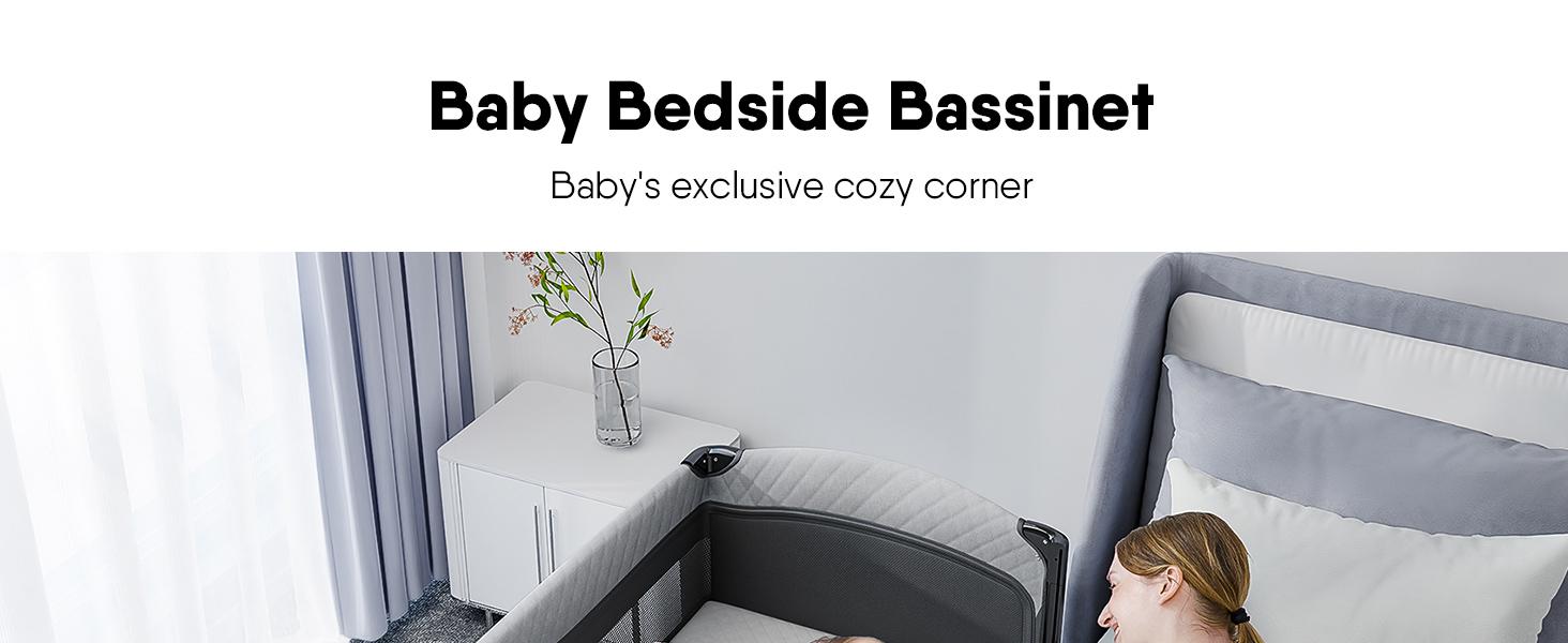 BabyBond Baby Crib 5 in 1 Foldable Baby Bassinets Bedside Sleeper,Large Playard Pack with Mattress, Storage Basket and Mosquito Net, Height Adjustable for Nursery, Ideal Chirstmas Gift for Baby, Babyshower Gift, Mothersdaygift BabyBond Baby Crib 5 in 1 Foldable Baby Bassinets Bedside Sleeper,Large Playard Pack with Mattress, Storage Basket and Mosquito Net, Height Adjustable for Nursery, Ideal Chirstmas Gift for Baby, Babyshower Gift, Mothersdaygift