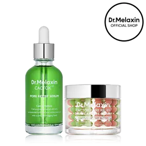 [Dr.Melaxin Official] CACTOX Pore Lock-In Serum & Dual Capsule Cream Duo with Deep Hydration, Soothing Care, Sebum Balance & Skin Repair