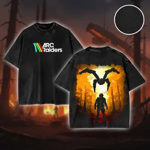 ARC Raiders Game Graphic T-shirt Crewneck Sweatshirt Hoodie Tanktop Streetwear 100% Cotton Oversized Sci-Fi Extraction Shooter Fan Gift Heavyweight Aesthetic Washed Print Unisex Top Embark Studios ARC Machine Design