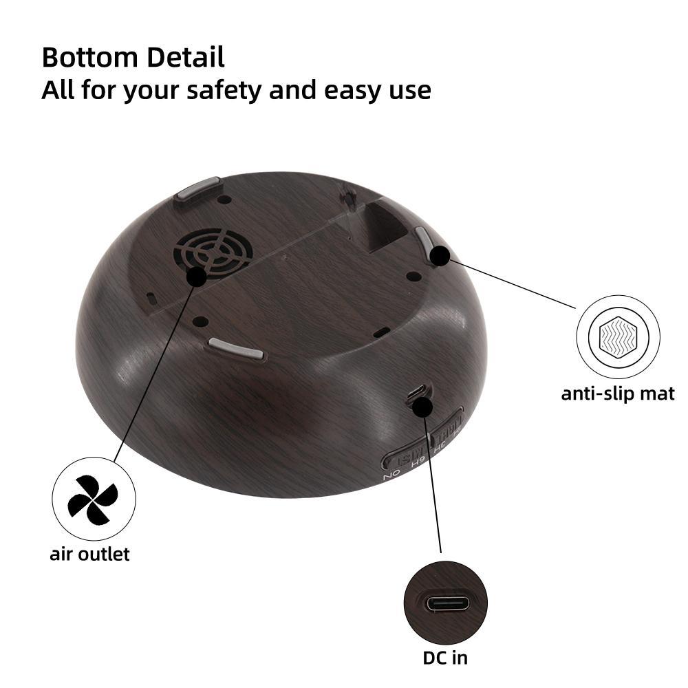 Large 550ml Aromatherapy Diffuser for Bedroom & Office Wood Grain Ultrasonic Humidifier with Remote, 7 Color LED Mood Light & 6 Essential Oils Perfect for Relaxation & Sleep Large 550ml Aromatherapy Diffuser for Bedroom & Office Wood Grain Ultrasonic Humidifier with Remote, 7 Color LED Mood Light & 6 Essential Oils Perfect for Relaxation & Sleep