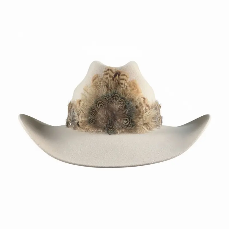 Unisex Vintage Leopard Horse Hat, Middle Crown Design with Feather Hat Band and Strap Tie