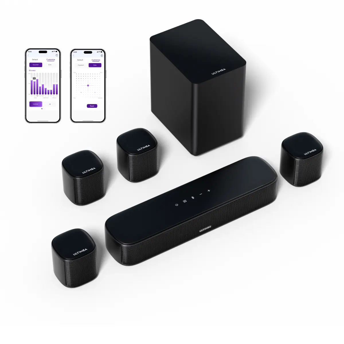 ULTIMEA Aura A40 7.1ch Virtual Surround Soundbar – Entry Level 4 Adjustable Speakers, 121 EQ Presets, Subwoofer, Wall-Mountable Budget Edition.Audio.Smartphone. Bluetooth. Sound Bar#SummerVibes