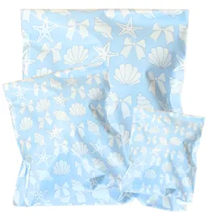 Ocean Shell Poly Mailers | Self-Sealing, Waterproof & Tear-Resistant Envelopes | Bulk Packs of 25, 50, 100 | Sizes 6x9, 10x13 & 14.5x19 for Boutique Shipping